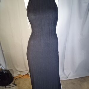 All in Favor Black Halter Dress